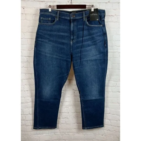 BANANA REPUBLIC high-rise straight ankle blue jeans size 35 NWT
          
      NWT