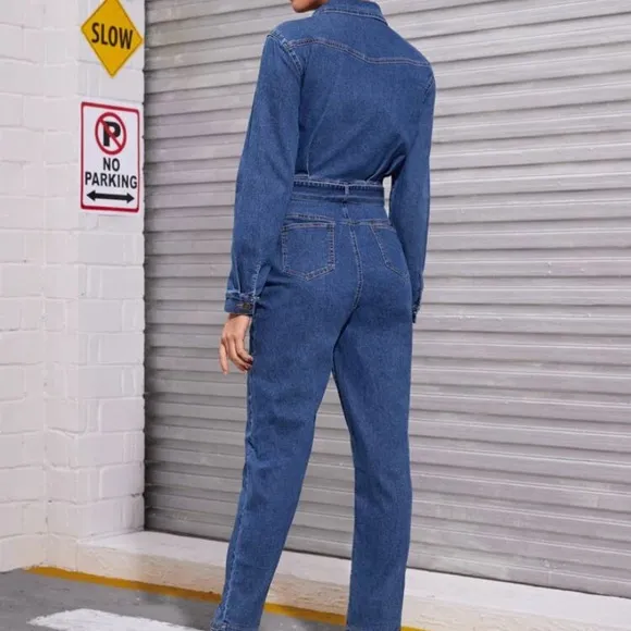 Bardot Denim Utility Jumpsuit new never wore