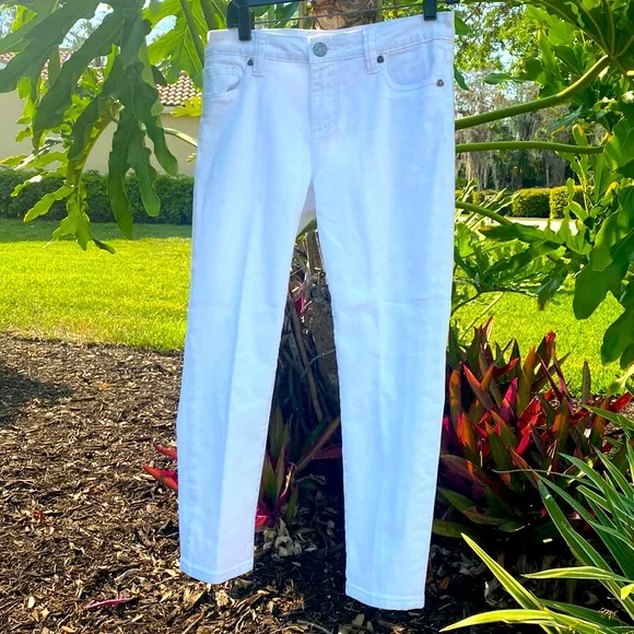 Women’s BARDOT Size 2 White Skinny Boyfriend KUT Ankle Cropped Jeans