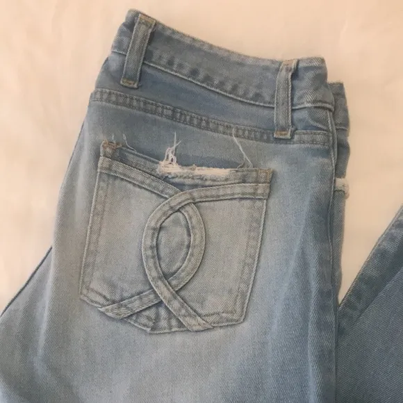 Bardot (Australian designer) light wash denim skinny frayed jeans size 27 Aus 9