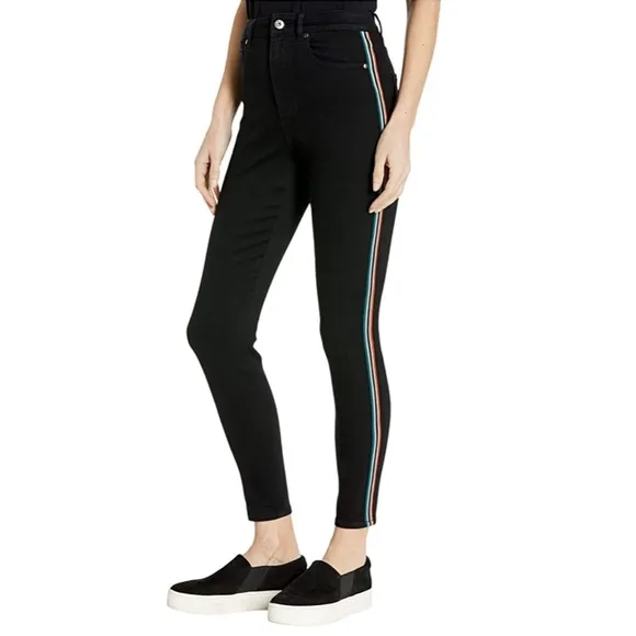 Bb Dakota Stay Cool Jeans W  Stripe In Black 25
          
      NWT