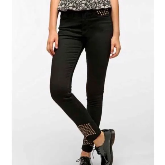 UO BDG Studded High Waisted Black Jeans