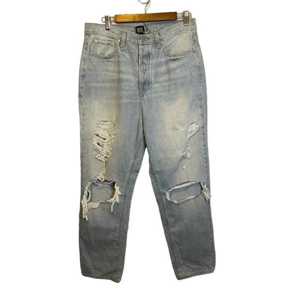 BDG Jeans Women's Size 31 Slim Straight Light Wash Distressed Denim