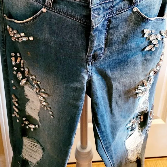 🔥🔥ON Sale!! BeBe Jeans Crystal Embellished