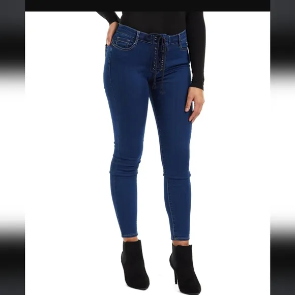 bebe Skinny Lace Up Skinny Jean Size 26