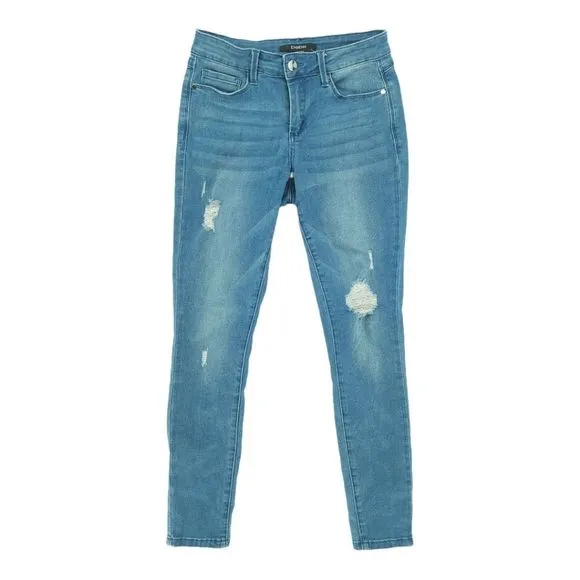 BEBE Women's 27 Distressed Skinny Jeans