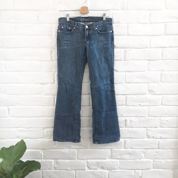 BeBe Jeans Womens Size 29 - W31 x L29 Wide Leg Flare Rhinestones Stretch