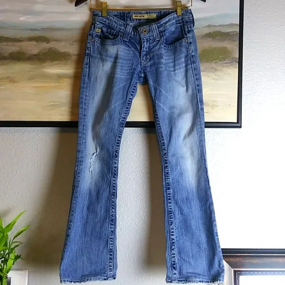 Big Star Sweet Ultra Low Rise Flared Jeans Size 26