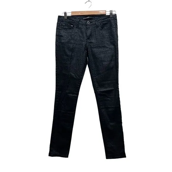 Big Star Alex Skinny Jeans Black Flat Front 5 Pockets Design Size 28