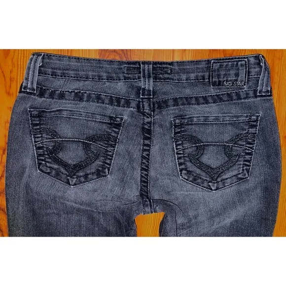 BIG STAR Kayla Straight Leg Mid Rise Black Fade Jeans Size 31 L