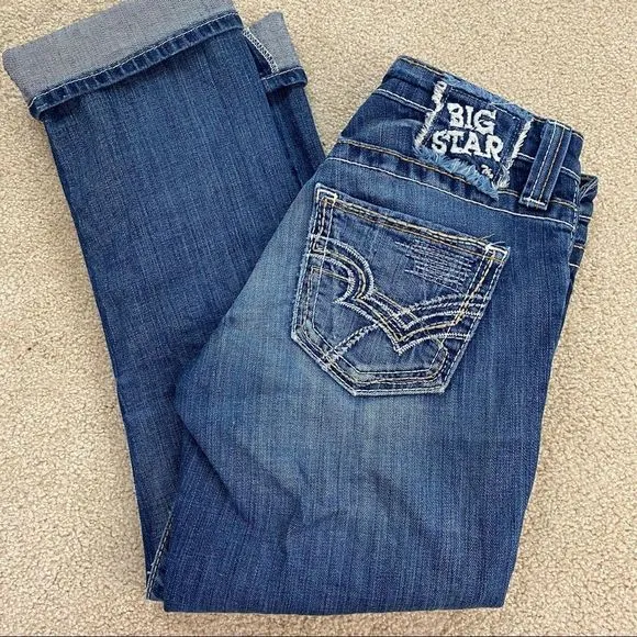 Big Star Rikki Low Rise Cropped Roll up Jeans Size 27