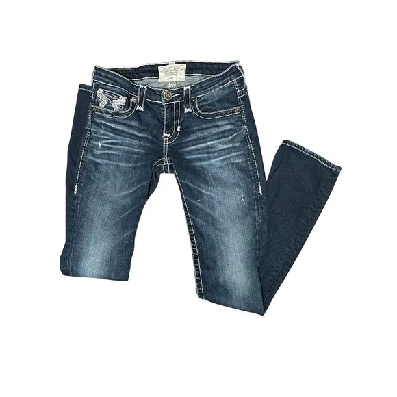 Big STAR | LIV VINTAGE COLLECTION DISTRESSED LOW RISE SLIM BOOTCUT JEANS 27R
