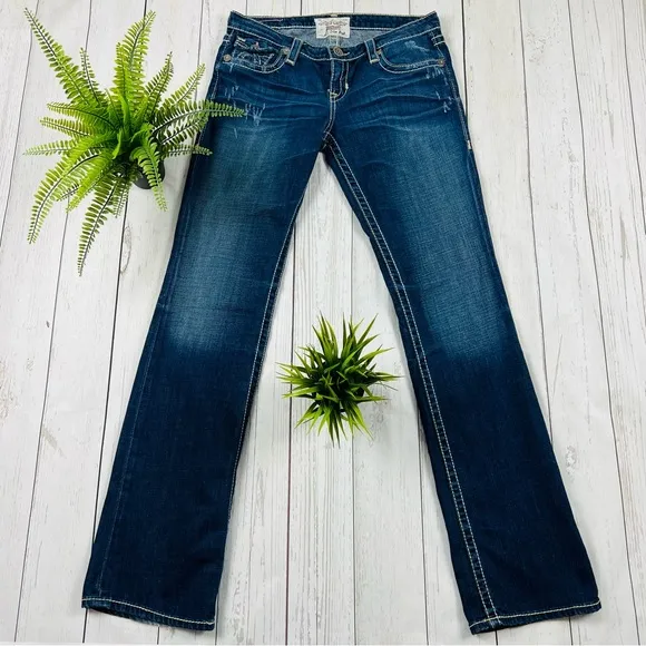Big Star Liv Slim Boot Factory Distressed Jeans Size 32 XL