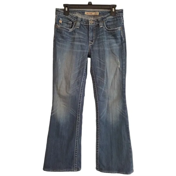 Big star maddie jeans size 27R mid rise fit boot cut medium wash distressed