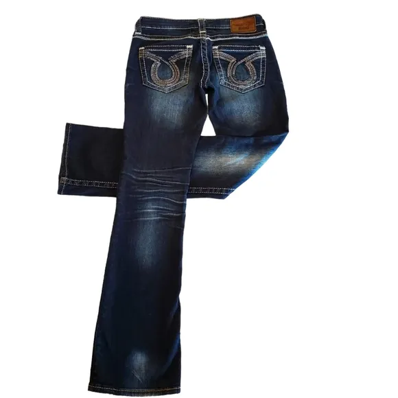Big Star Womens Liv Boot Jeans Stretch Dark Wash Embroidered Stitching 27R 30x32