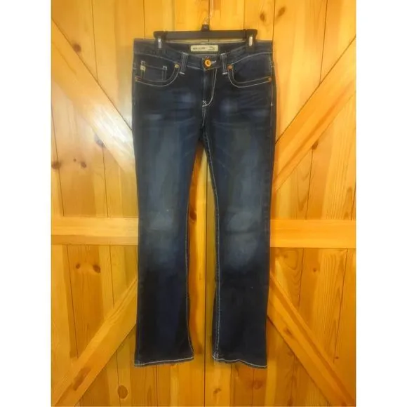 Big Star Remy Boot Low Rise Fit Jeans Womens 29L Dark Wash Blue Stretch Denim