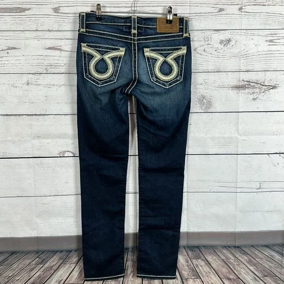 Big Star Womens Jeans size 25 Maddie Skinny inseam 29 Western Thick Stitch