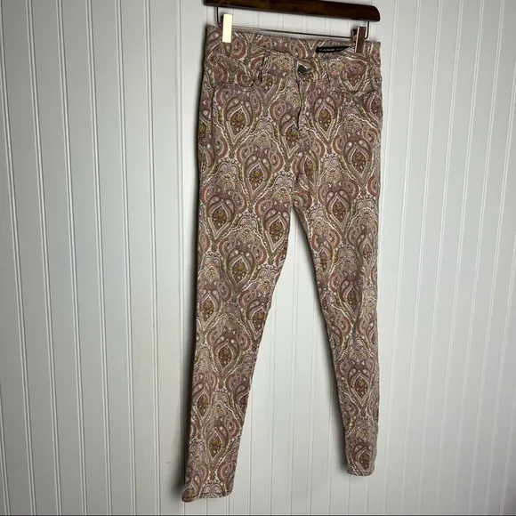 Black orchid LA black jewel paisley mid rise skinny jeans