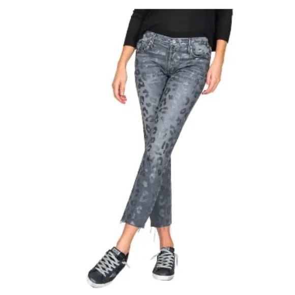BLACK ORCHID Brooklyn Mid-Rise Straight Leopard-Print Jeans size 28
          
      NWT