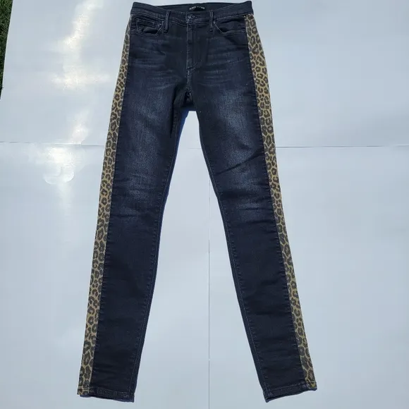 black orchid jean with leopard accent