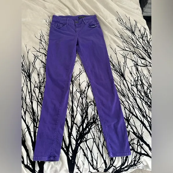 Revolve Black Orchid purple skinny jeans, embellished back pocket, sz 28
