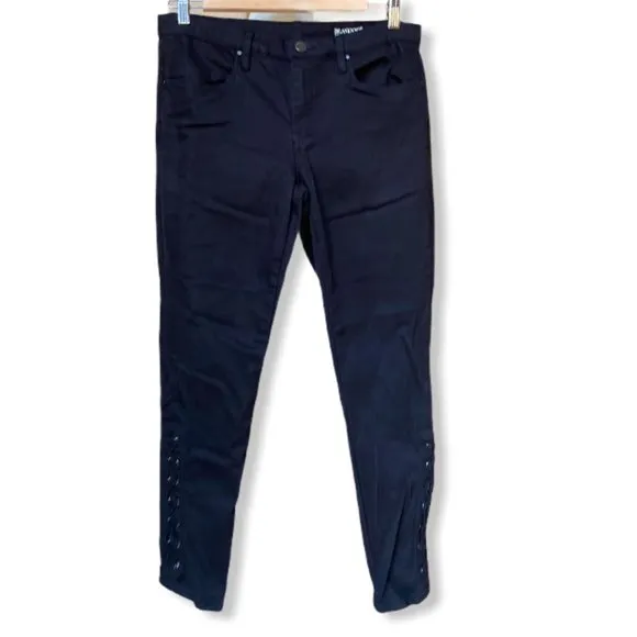 BLANKNYC Intro Black Lace Up Ankle Skinny Jeans