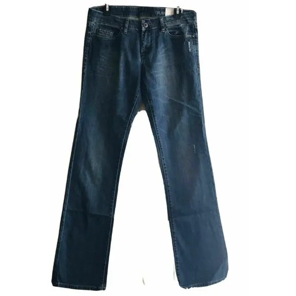 Blank NYC Women's Blue Denim Distressed Slim Bootcut Jeans Size 28
          
      NWT