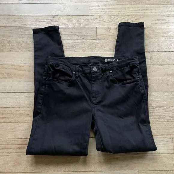 BLANKNYC Women Intro Lace Up Crop Skinny Leg Jeans Low Rise Pocket Black Size 28