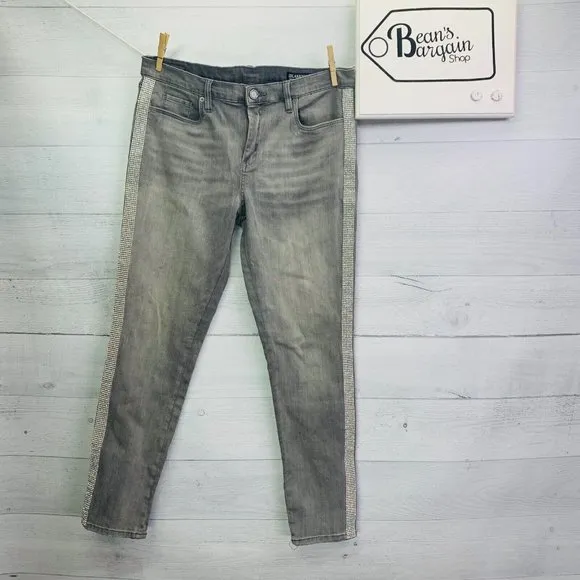 ❣️FREE SHIP❣️  Blank NYC Reade Crop Jeans In Skyscraper Crystal Stripe Stretch