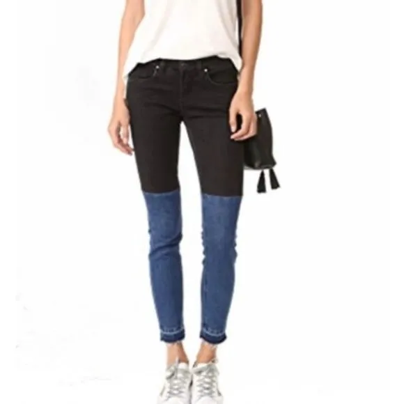 BlankNYC Nitro Colorblock Jeans Sz 29 Blue Black