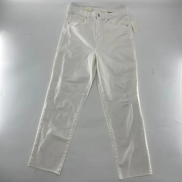 BLANKNYC The Madison High Rise Crop Jeans Women's Size 30 Ivory Raw Hem
          
      NWT