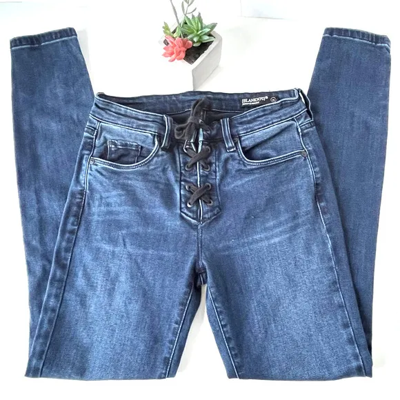 BlankNYC Skinny Classique Womens Jeans Size 26 Lace Up Tie Closure 18Q-1666