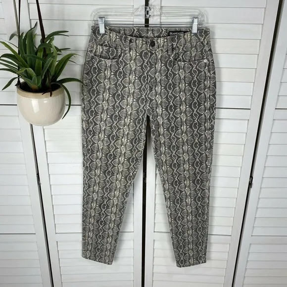 Blank NYC Jeans The Reade Crop Skinny Snake Along Print Pants Womens Size 29