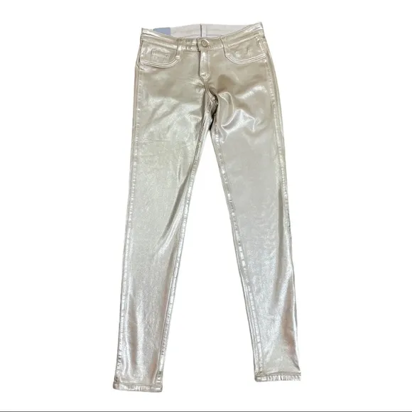 BLEULAB Reversible Vegan Suede Gold Shimmer Jeans