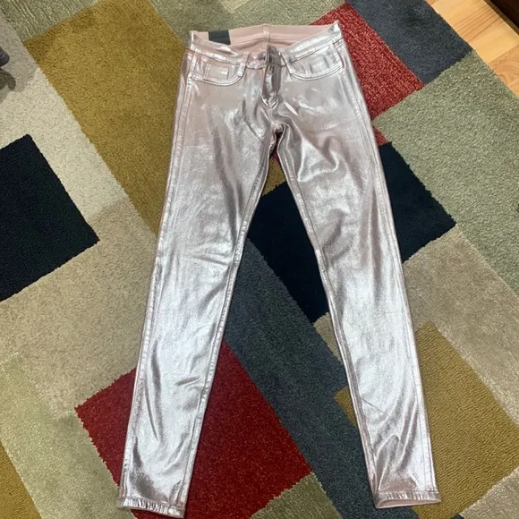 Bleulab reversible suede/leather pink jeans/leggings