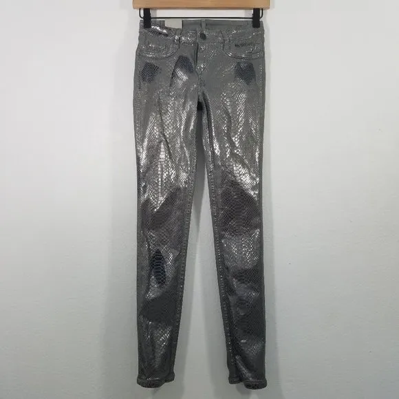 Bleulab Reversible Silver Animal Legging Jeans 24