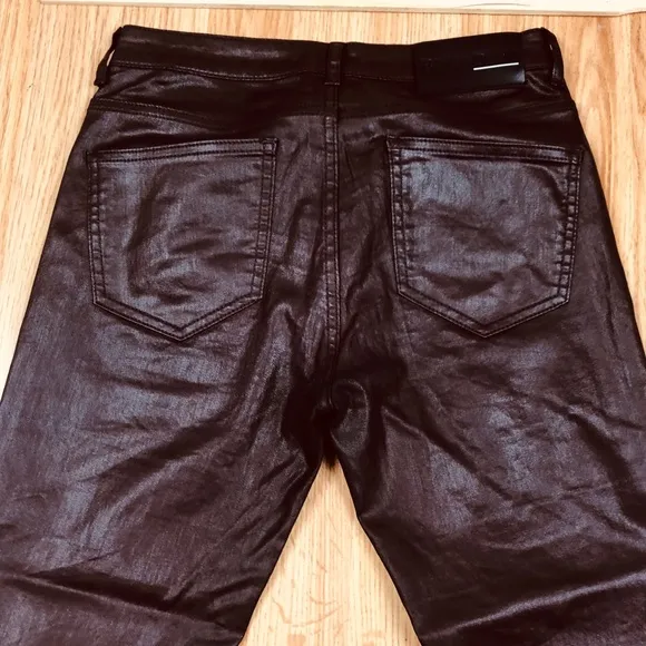 Faux Leather Brown BLK DNM Jeans • 28