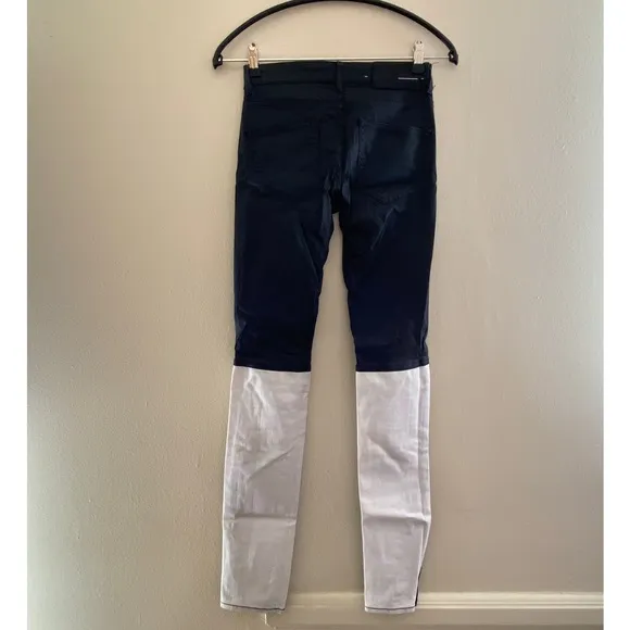 BLK DENIM waxed black and white jeans