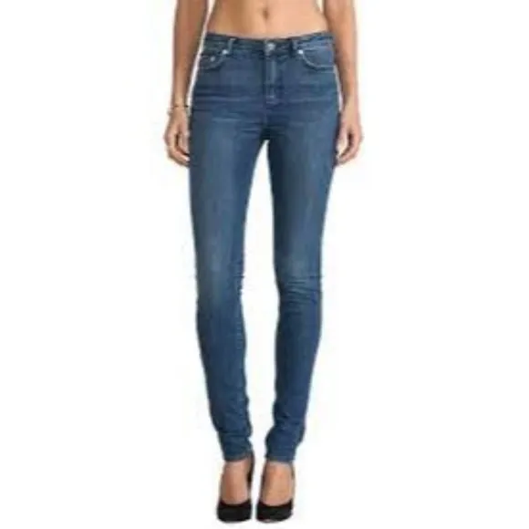 BLK DNM Jeans 22 York Blue Mid Rise Skinny Jeans SIze 25