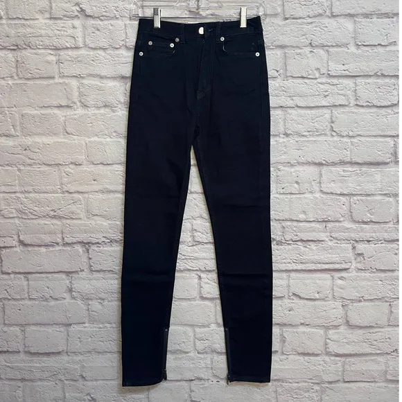 BLK DNM High Rise Dark Wash Ankle Zip Jeans Size 24.  NEW.
          
      NWT