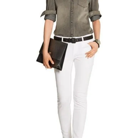 [New] BLK DNM (28/32) Astor White Low Rise Denim Skinny Jeans