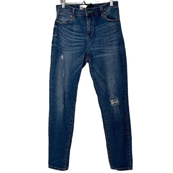 35) NWT Blue Revival Distressed High Rise Skinny Denim Jeans Size 27
          
      NWT