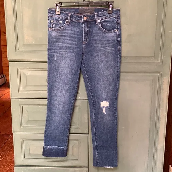 Blue Revival Distressed Blue Jeans like new!
