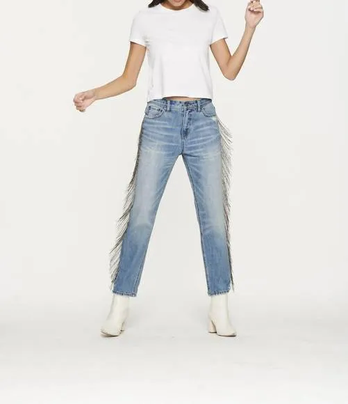 NEW BLUE REVIVAL piper chain fringed straight jean in manchester
          
      NWT