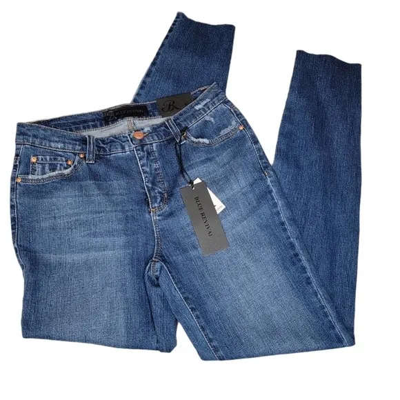 BLUE REVIVAL Women's Sienna Mid-Rise Skinny Jeans Milan Medium Wash Size 27 New
          
      NWT