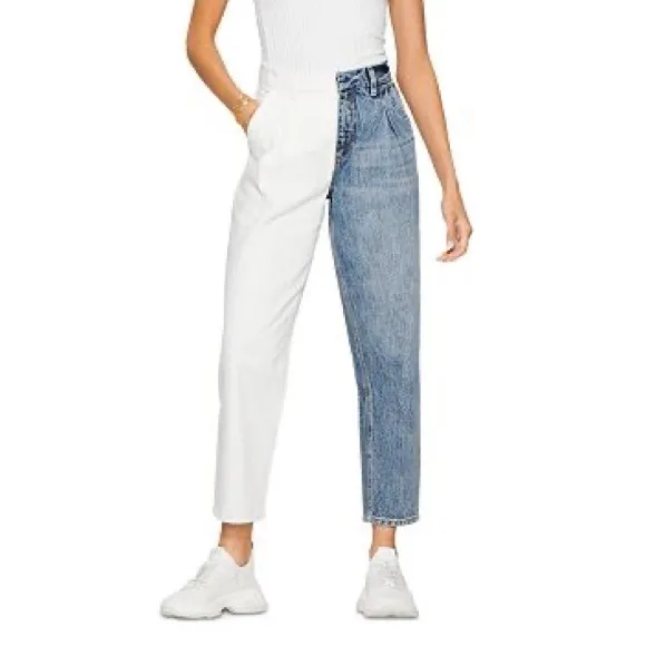 Blue Revival Color-block Jeans Size 29