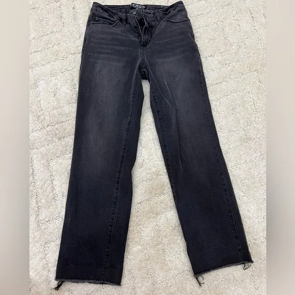 Blue Revival grey/black straight leg denim, size 26