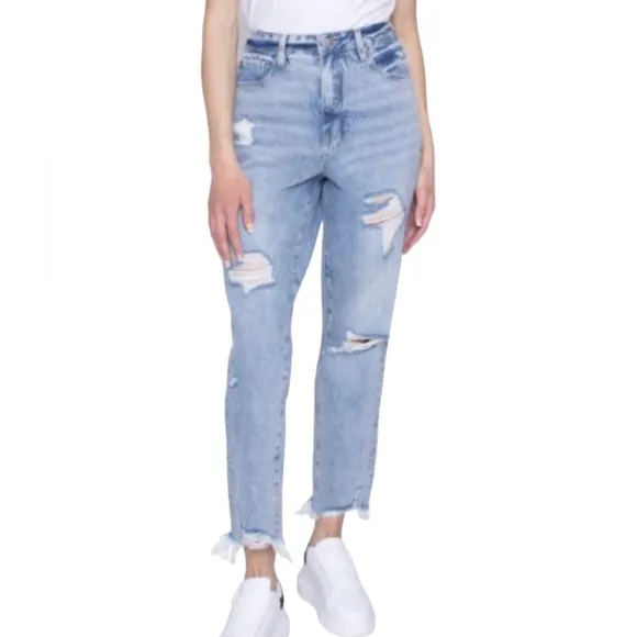 Blue Revival organic distressed mom Jeans 28
          
      NWT