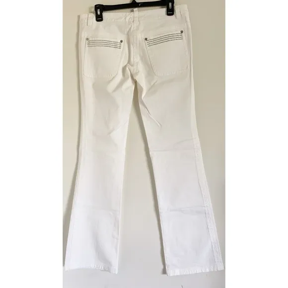 NWT Blumarine Italy White Flare Stretch Denim Size 42 IT
          
      NWT