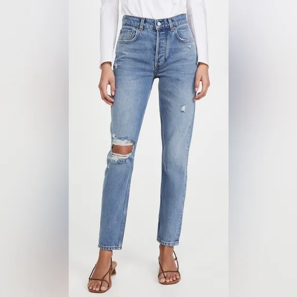 Boyish Billy High Rise Distressed Rigid Skinny Jeans